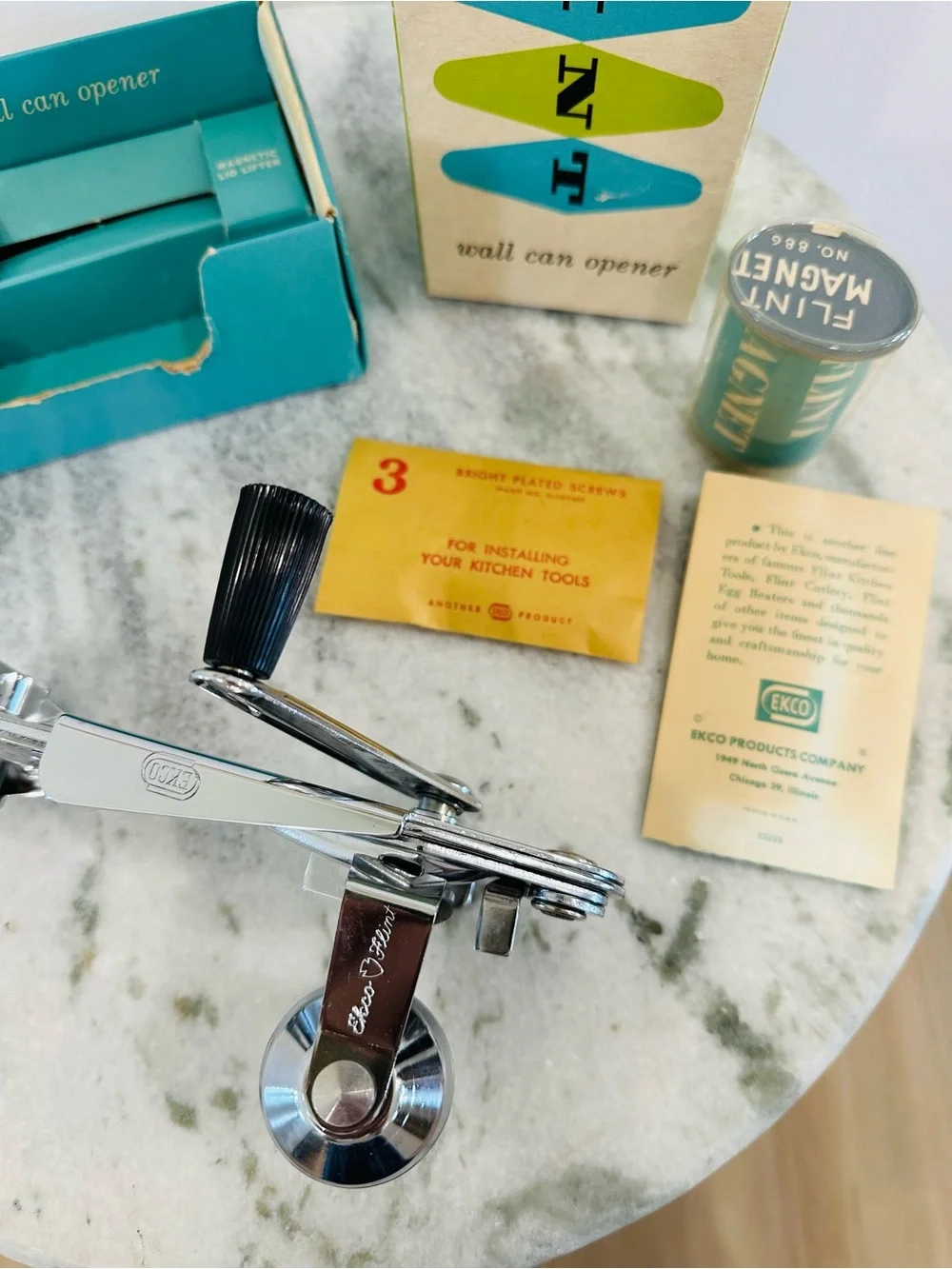 Vintages 1956 FLINT Chrome Wall Can Opener by EKCO